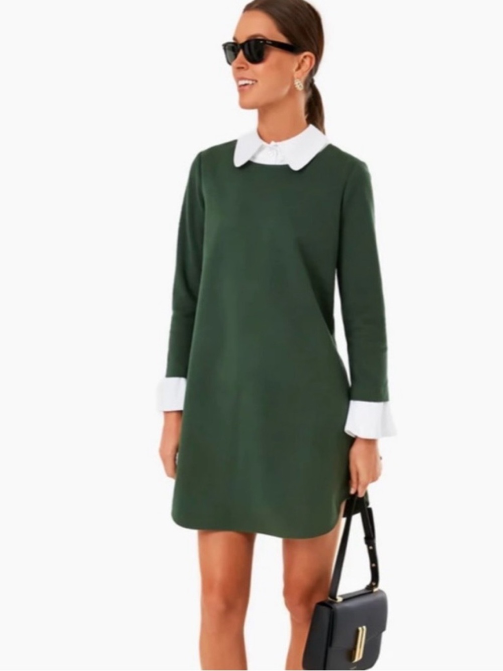 Tuckernuck Dakotah English Ivy Collar Mini Dress Green M Peter Pan Collar